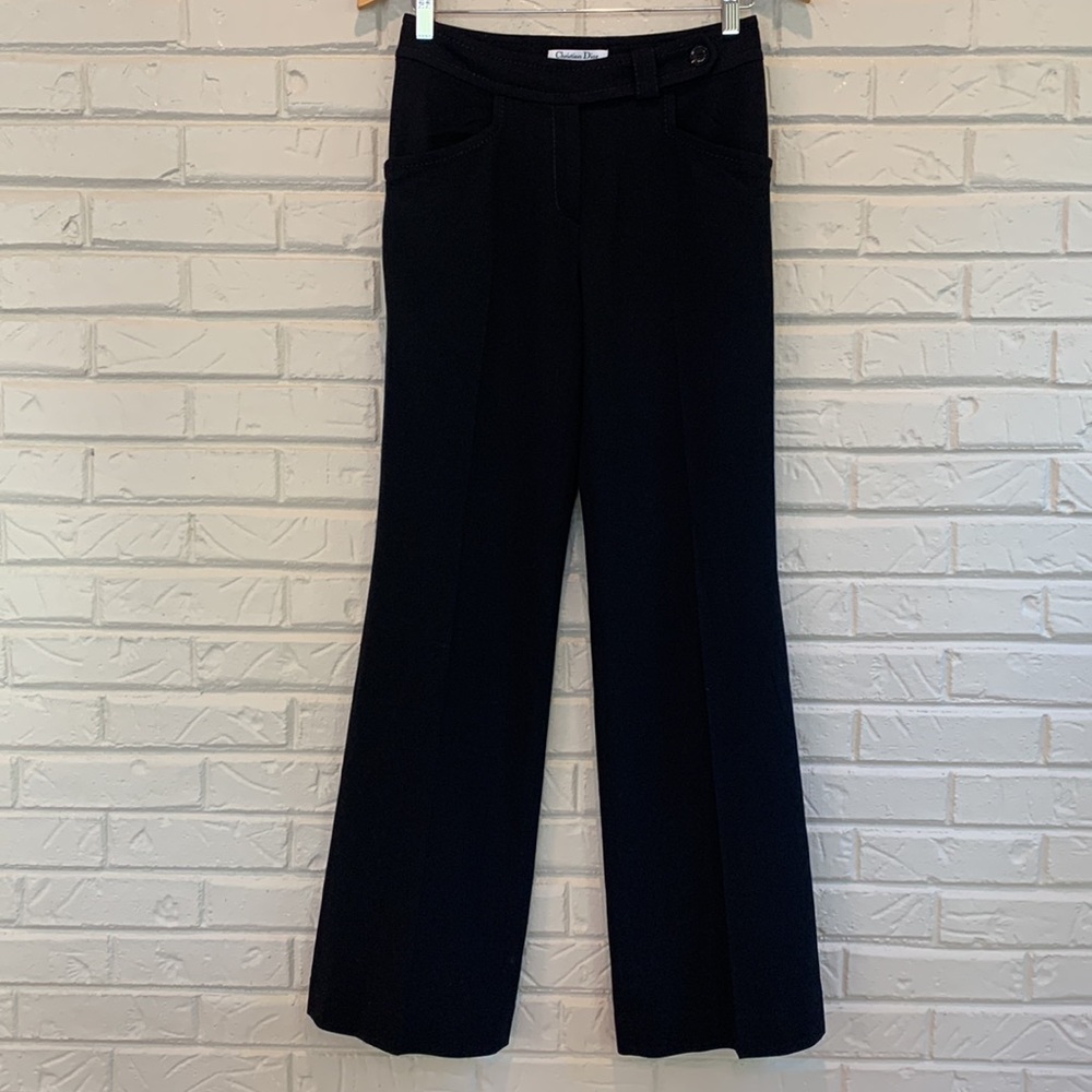 Authentic Christian Dior Wide Leg Trousers with Silk Lining